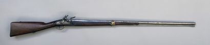 Single shot flintlock shotgun. Long octagonal...