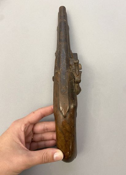 Primitive half pike flintlock pistol
Gooseneck...