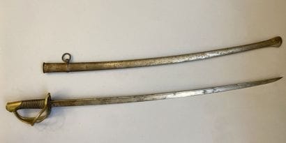 Cavalry sword
Flat blade with a round back...