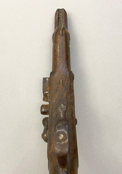 Primitive half pike flintlock pistol
Gooseneck...