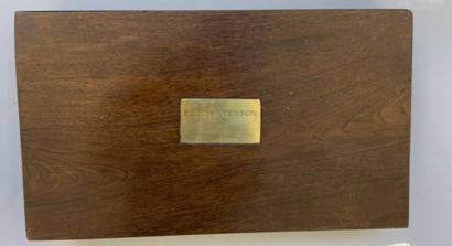 Wooden case dressed with green felt containing,...