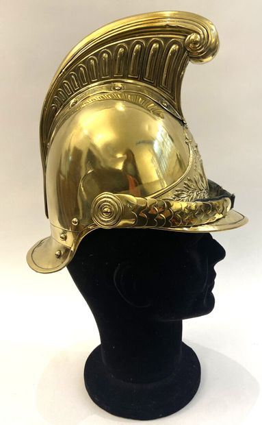 Helmet of fireman of the city of Paris. Stamped...