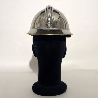 Chromed Adrian helmet of the marine firefighters...