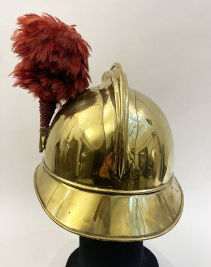 Lot of two helmets shells brass firefighter,...