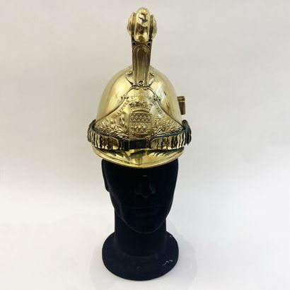 Helmet of fireman of the city of Paris. Stamped...