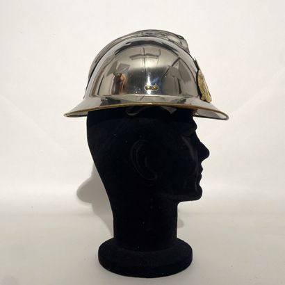 Chromed Adrian helmet of the marine firefighters...