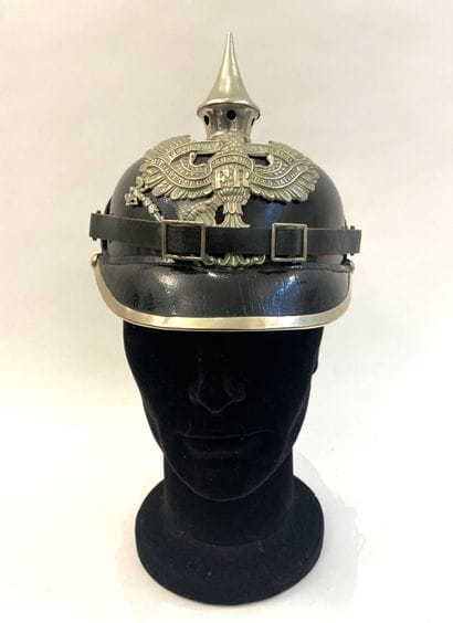 Rare model 1895 troop tip helmet of the 2nd...