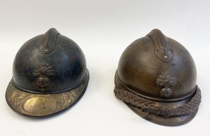 Lot of two helmet shells Adrian model 15,...