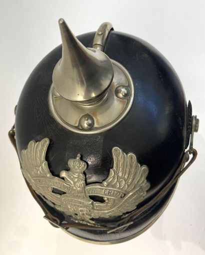 Rare model 1895 troop tip helmet of the 2nd...