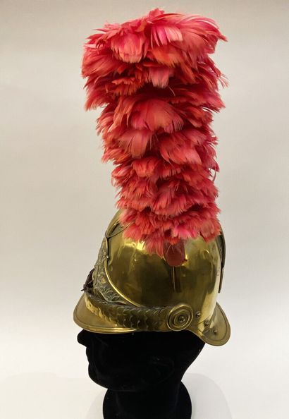 French fireman helmet XIXth, high bomb in...