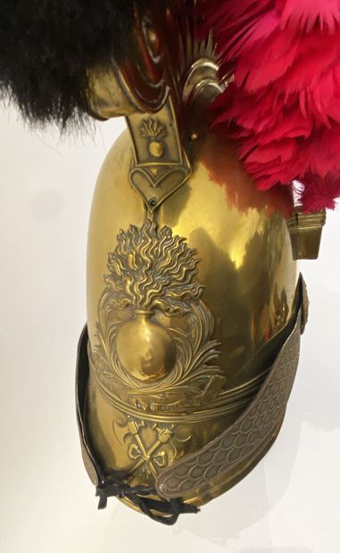 Beautiful brass shell of fireman's helmet...