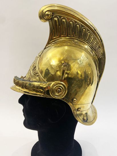 Fireman helmet of the city of Amiens. Stamped...