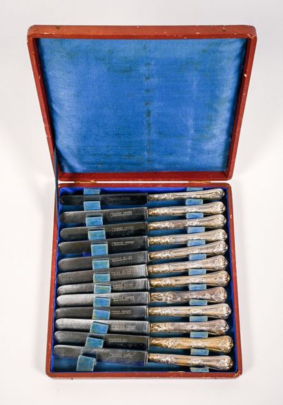 Coffret de douze petits couteaux, manche...