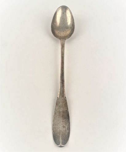 Cuillère à ragoût en argent, modèle Uniplat....