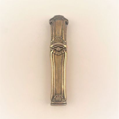 Etui à cire en argent et vermeil, décor 