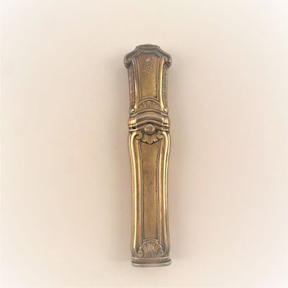 Etui à cire en argent et vermeil, décor 