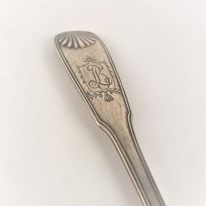 Cuillère à ragoût en argent, modèle coquille,...