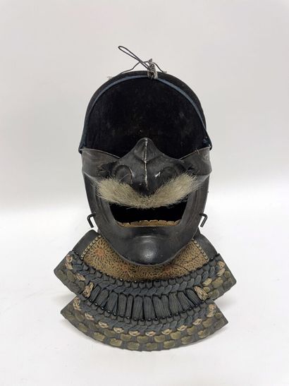Menpo japonais d'armure de samouraï. Protection...