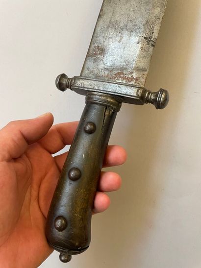 Fort couteau d'abbati ancien, large lame...