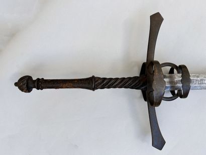 Belle épée à deux mains de lansquenet dans...