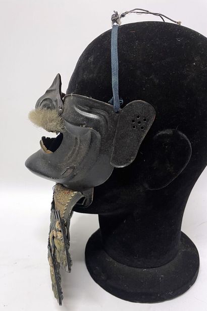 Menpo japonais d'armure de samouraï. Protection...