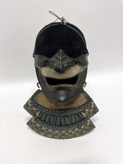 Menpo japonais d'armure de samouraï. Protection...