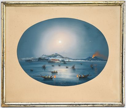 ECOLE NAPOLITAINE
La baie de Naples
Gouache...