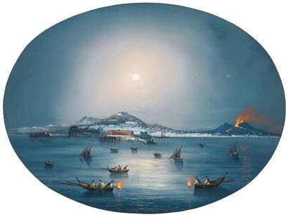 ECOLE NAPOLITAINE
La baie de Naples
Gouache...