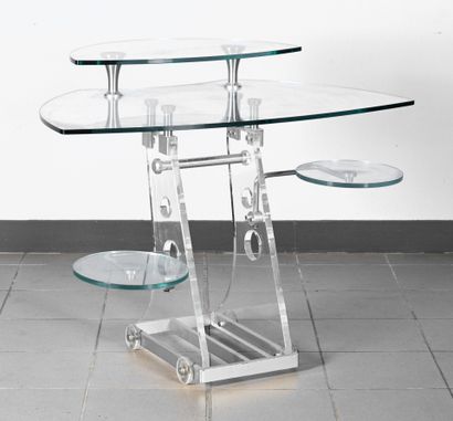 CDA Concept. Bureau porte-ordinateur en verre.
H...