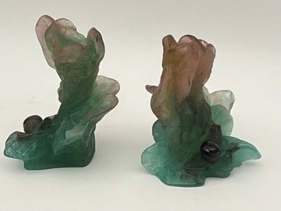 DAUM France
Paire de bougeoirs en pate de...