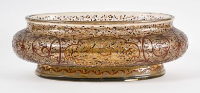 Emile GALLE
Large coupe en verre fumé et...
