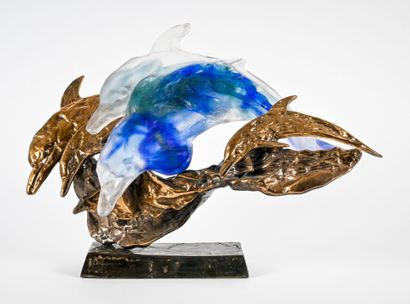 Yves LOHE (1947)
Groupe en bronze et pate...