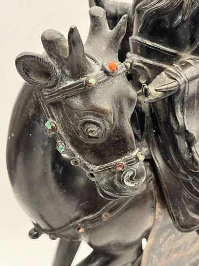 Groupe en bronze représentant lao tseu sur...
