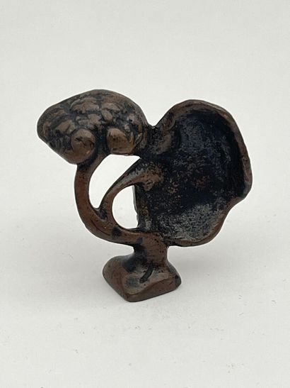 Cachet formant sceau en bronze à décor de...
