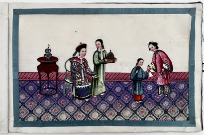 Album de neuf encres et couleurs sur papier...
