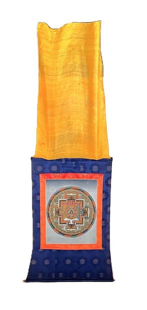 Tanka à décor de Mandala avec Bouddha et...