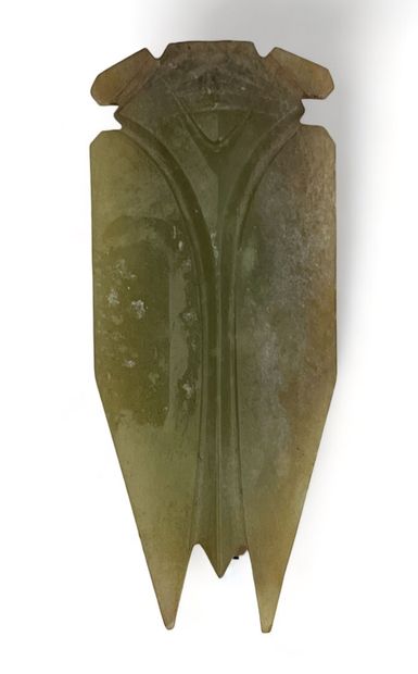 Sujet en néphrite verte représentant une...