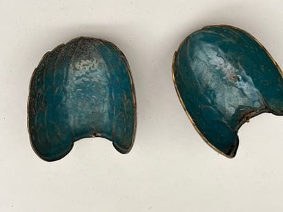 Paire d'échassiers en émaux cloisonnés sur...