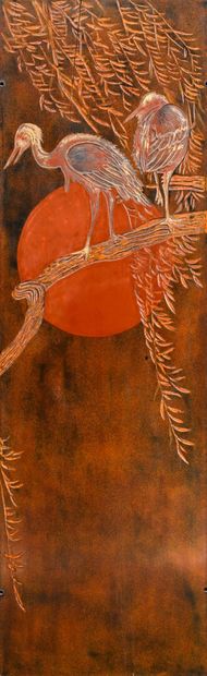 PHAM HAU (1903-1995)
Paravent à quatre feuilles...