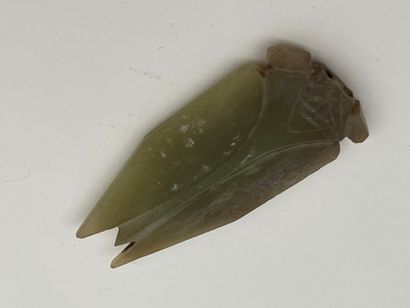 Sujet en néphrite verte représentant une...