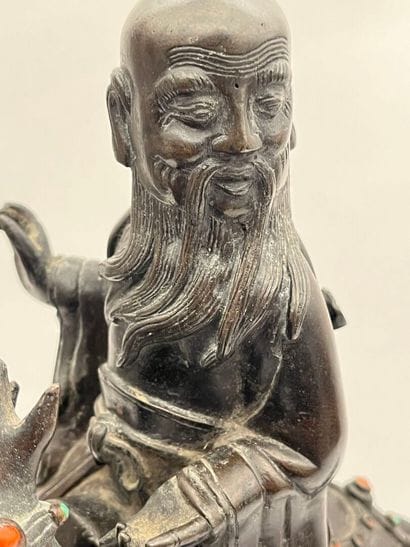 Groupe en bronze représentant lao tseu sur...