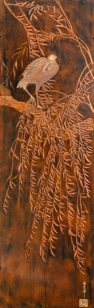 PHAM HAU (1903-1995)
Paravent à quatre feuilles...