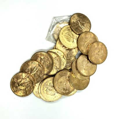 23 pièces de 50 Pesos or
Etat et rayures...