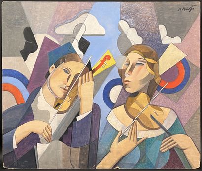 Bela DE KRISTO (1920-2006)
Duo of musicians
Oil...