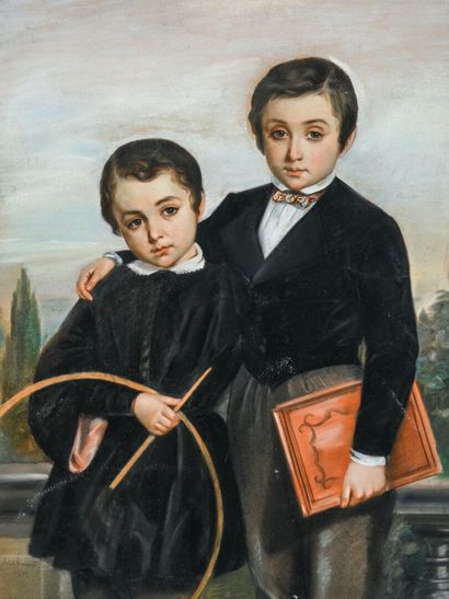 Gabriel DURAND (1812-1882)
Young boys with...