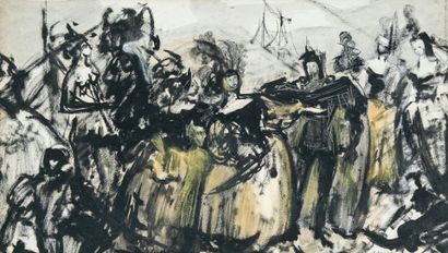 MODERN SCHOOL
Court scene
Grease pencil and...
