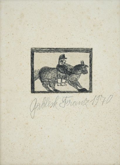 Franz GABLECK (1910-1974)
The horseman
Etching,...