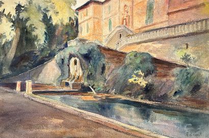 Aymeric de PANAT (1885-1965)
Pond and fountain...
