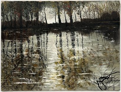 SAINT ALBAN (1913-2015): 
Pond and undergrowth
Oil...