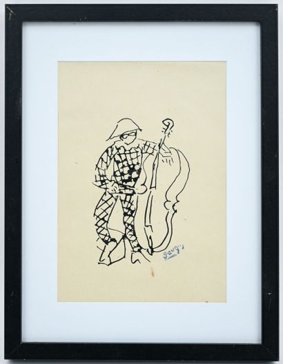 Jean POUGNY (1892-1956)
Harlequin with cello
Ink...